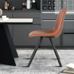 Stoelen|Ygo Stoel TILLY PU Cognac