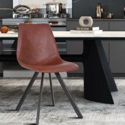 Stoelen|Ygo Stoel TILLY PU Donkerbruin