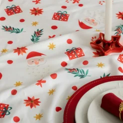 Tafellinnen & -Textiel|Ygo Tafelkleed OEKE 240 Wit/Rood/Groen