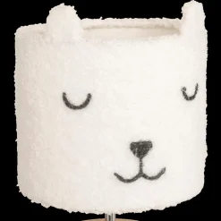 Decoratieve Accessoires|Kinderverlichting|Ygo Tafellamp BEERTJE Hout/Kap Boucle Wit