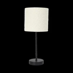 Tafellampen|Ygo Tafellamp BOUCLIZ Hoog Zwart/Kap Beige
