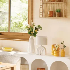 Tafellampen|Ygo Tafellamp GIBAN Keramiek Wit