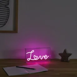 Decoratieve Accessoires|Kinderverlichting|Ygo Tafellamp LOVE Led Roze
