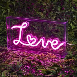 Decoratieve Accessoires|Kinderverlichting|Ygo Tafellamp LOVE Led Roze