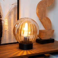 Tafellampen|Ygo Tafellamp MONSARAZ Glas Amber