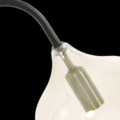 Tafellampen|Ygo Tafellamp RAKEL Mat Zwart/Glas Smoke