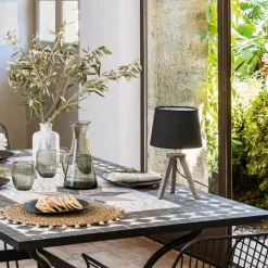 Tafellampen|Ygo Tafellamp TREP Mini Hout Grijs