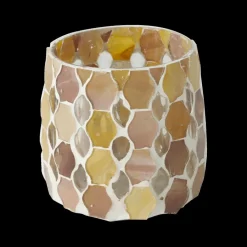 Woondecoratie|Ygo Theelichthouder ALOJE Mozaïek Geel/Oranje
