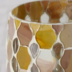 Woondecoratie|Ygo Theelichthouder ALOJE Mozaïek Geel/Oranje