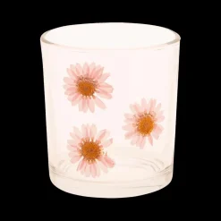 Woondecoratie|Ygo Theelichthouder FLOWERS Glas Transp.