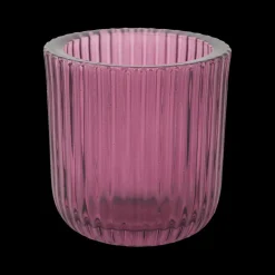 Woondecoratie|Ygo Theelichthouder RIBIS L Glas Violet