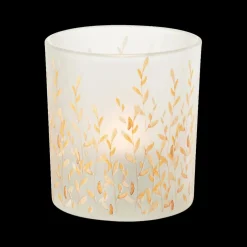 Woondecoratie|Ygo Theelichthouder SALLY Glas Oranje/Transp. XS