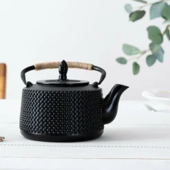 Koffie & Thee|Ygo Theepot FLORRA Gietijzer Zwart 1l