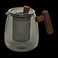 Koffie & Thee|Ygo Theepot TWISTE 80cl Glas Grijs/Hout