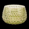 Woondecoratie|Ygo TL-Houder COLZI Glas Groen/Gouden Dots