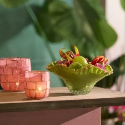 Woondecoratie|Ygo TL-Houder DRONERO L Glas Roze