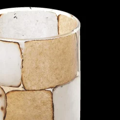 Woondecoratie|Ygo TL-Houder DRONERO L Glas Wit/Bruin