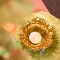 Woondecoratie|Ygo TL-Houder FLOWALY Glas Geel