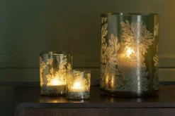 Woondecoratie|Ygo TL-Houder FLOWER Glas Mat Groen M