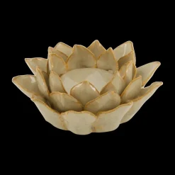 Woondecoratie|Ygo TL-Houder WALTI XL Bloem Keramiek Beige