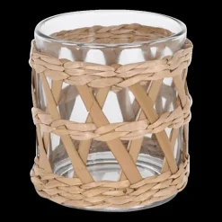 Woondecoratie|Ygo TL-Houder WILGE Rnd Glas/Wilg XL