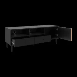 Tv-Meubelen|Ygo Tv-Meubel ERNESTO 2xNIS-2L-D B 138 Artisan Eik/Zwart