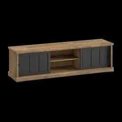 Tv-Meubelen|Ygo Tv-Meubel TOLUCA Old teak/Zwart B209