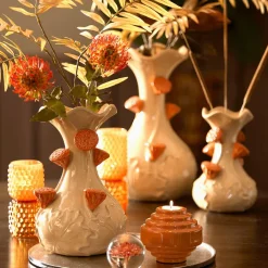 Woondecoratie|Ygo Vaas ODHALI Ker. Creme/Oranje