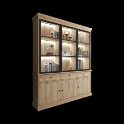 Vitrinekasten|Ygo Vitrinekast CASTELLO B182 Lichte Eik