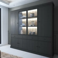 Vitrinekasten|Ygo Vitrinekast CASTELLO B240 Zwarte Eik