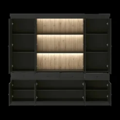 Vitrinekasten|Ygo Vitrinekast CASTELLO B240 Zwarte Eik