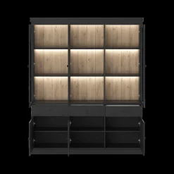 Vitrinekasten|Ygo Vitrinekast CASTELLO B182 Zwarte Eik