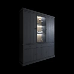 Vitrinekasten|Ygo Vitrinekast CASTELLO B182 Zwarte Eik