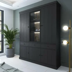 Vitrinekasten|Ygo Vitrinekast CASTELLO B182 Zwarte Eik