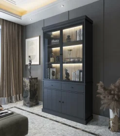 Vitrinekasten|Ygo Vitrinekast CASTELLO B124 Zwarte Eik