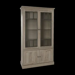 Vitrinekasten|Ygo Vitrinekast COTTON Kristal Eik Licht Bruin