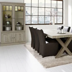 Vitrinekasten|Ygo Vitrinekast COTTON Kristal Eik Licht Bruin