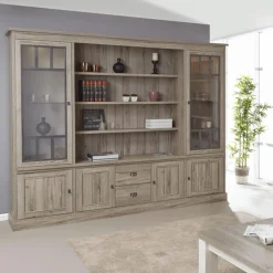 Wandrekken|Ygo Vitrinekast COTTON Kristal Eik Licht Bruin B259