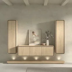 Kastaccessoires|Ygo Vloerbord NESTOR Incl. LED Eik/Zwart B261