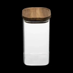 Bewaaraccessoires|Ygo Voorraadpot AZIME Glas/Acacia 1,3l