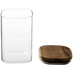 Bewaaraccessoires|Ygo Voorraadpot AZIME Glas/Acacia 1l
