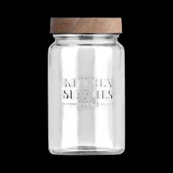 Bewaaraccessoires|Ygo Voorraadpot DOROTA 1L Glas/Hout