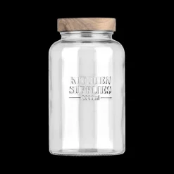 Bewaaraccessoires|Ygo Voorraadpot DOROTA 2L Glas/Hout