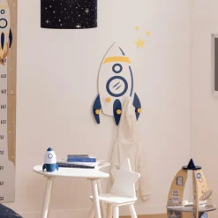 Decoratieve Accessoires|Tapijten |Ygo Wandkapstok IN SPACE Raket Hout