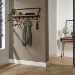 Opbergen|Ygo Wandkapstok legger/6 haken/stang, B100-H38-D32