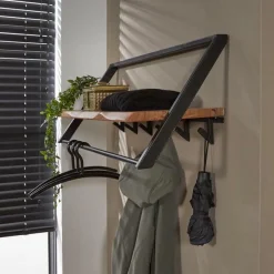 Opbergen|Ygo Wandkapstok legger/6 haken/stang, B100-H38-D32