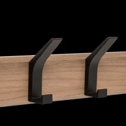 Opbergen|Ygo Wandkapstok STANGH 4 Haken Hout/Zwart