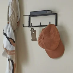 Opbergen|Ygo Wandkapstok TRENTON Zwart, B30-H10-D8