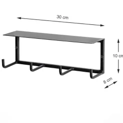 Opbergen|Ygo Wandkapstok TRENTON Zwart, B30-H10-D8
