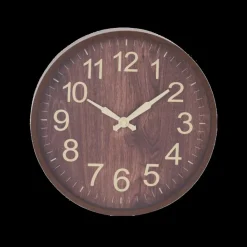 Woondecoratie|Ygo Wandklok WOOD S Rnd. Houtlook Ass.